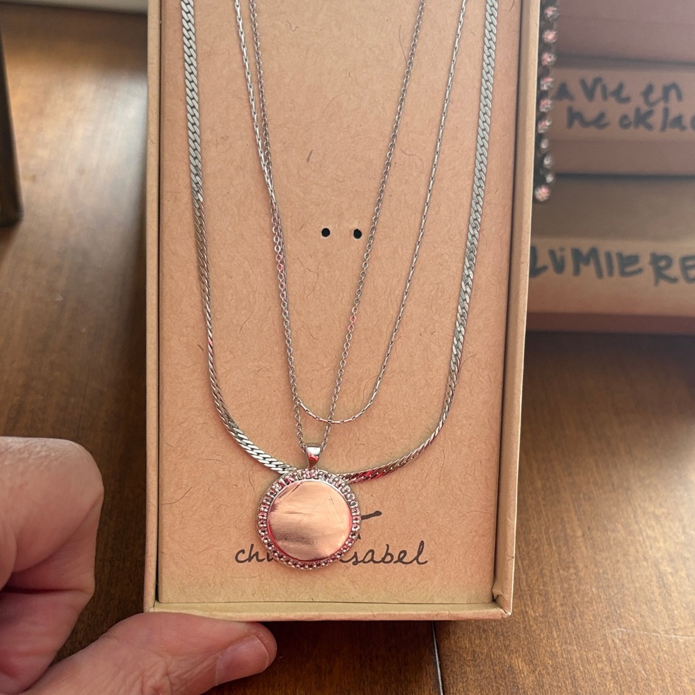 Chloe + Isabel Silver Modern Metals layered Pendant Necklace
